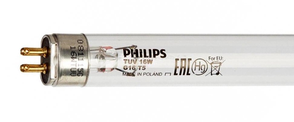 Лампа бактер. Philips TUV 16W G8T5, 9 000 часов - характеристики