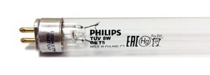 Лампа бактер. Philips TUV 8W G8T5, 11 000 часов