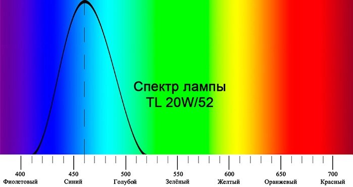 Спектр лампы Phillips 20W/52