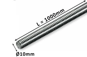 Шпилька М3, М4, М5, М6, М8, М10 1000 мм нержавеющая сталь
