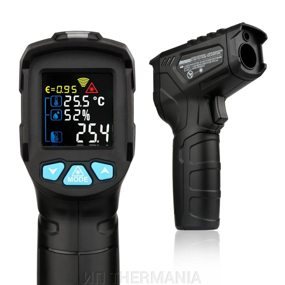 Термометр инфракрасный бесконтактный (Пирометр) с измерителем влаги MESTEK IR01C от компании ИП THERMANIA - фото 1