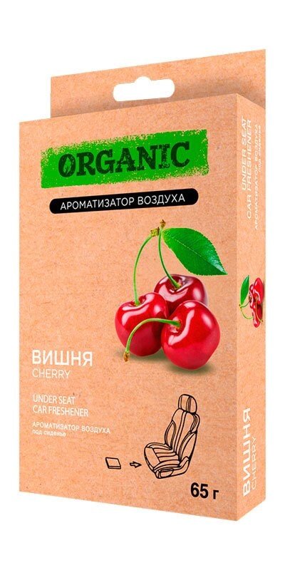 Ароматизатор гелевый под сидение автомобиля, для дома и офиса ORGANIC (Вишня) от компании Интернет-магазин Starshop. kz - фото 1