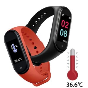 Браслет здоровья Smart Bracelet 5 PRO с градусником и тонометром (Красный)