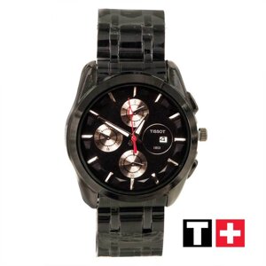 Часы мужские наручные Tissot Couturier T035.614 на стальном ремешке [реплика]Черненое серебро)