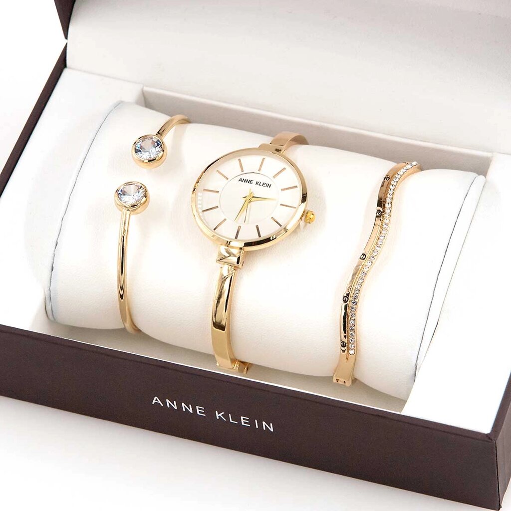 Часы наручные женские Anne Klein с дизайнерскими браслетами (Белый в золоте) от компании Интернет-магазин Starshop. kz - фото 1