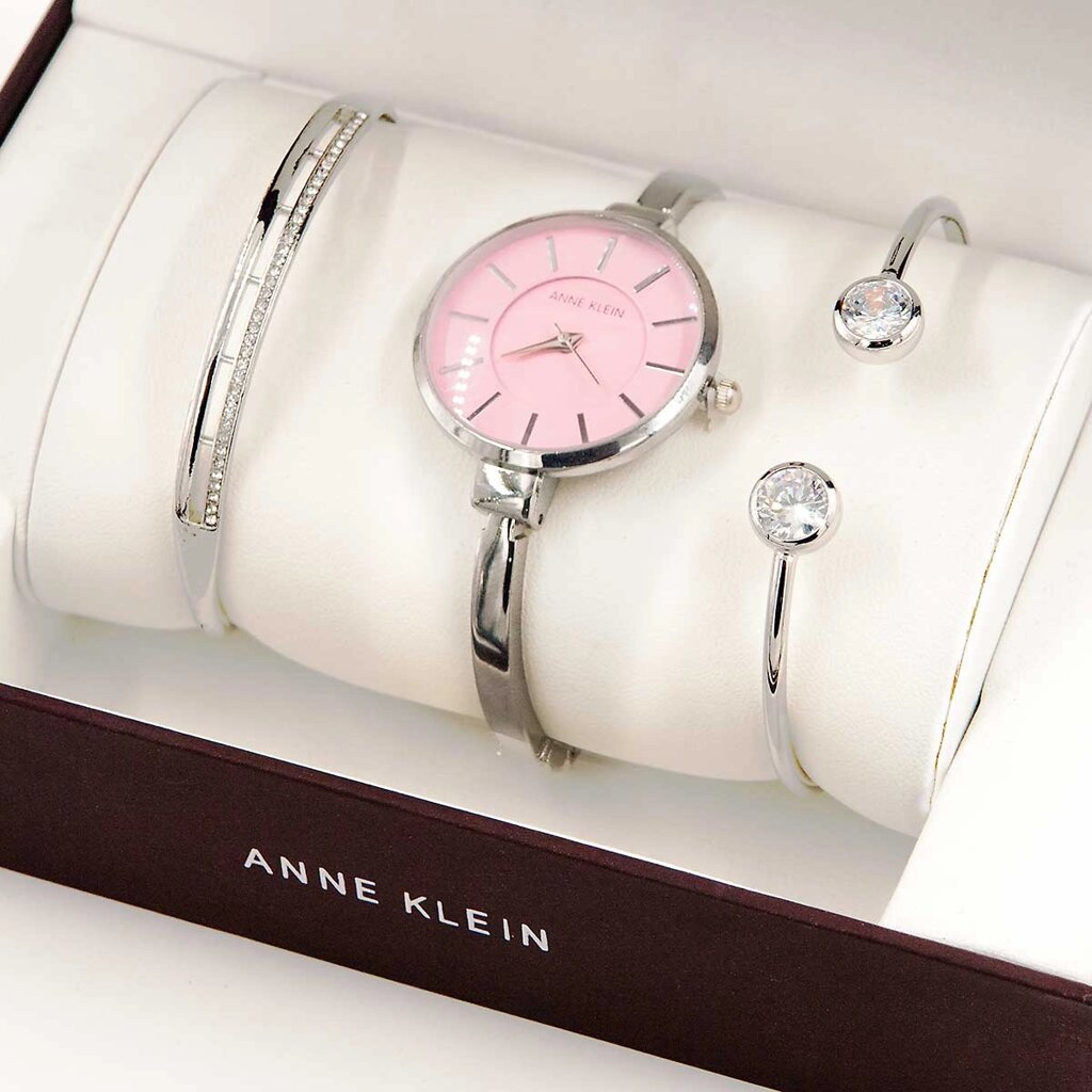 Часы наручные женские Anne Klein с дизайнерскими браслетами (Розовый в серебре) от компании Интернет-магазин Starshop. kz - фото 1