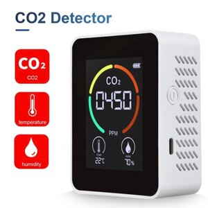Детектор качества воздуха портативный Air Detector H8 {контроль СО2, температура и влажность}Белый)