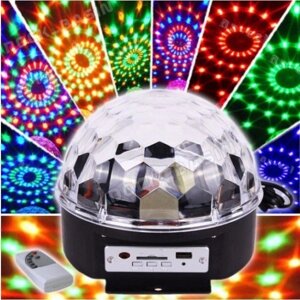 Диско-шар с мр3-плеером LED crystal MAGIC BALL LIGHT ver. 2 {USB, microsd, пульт ду}