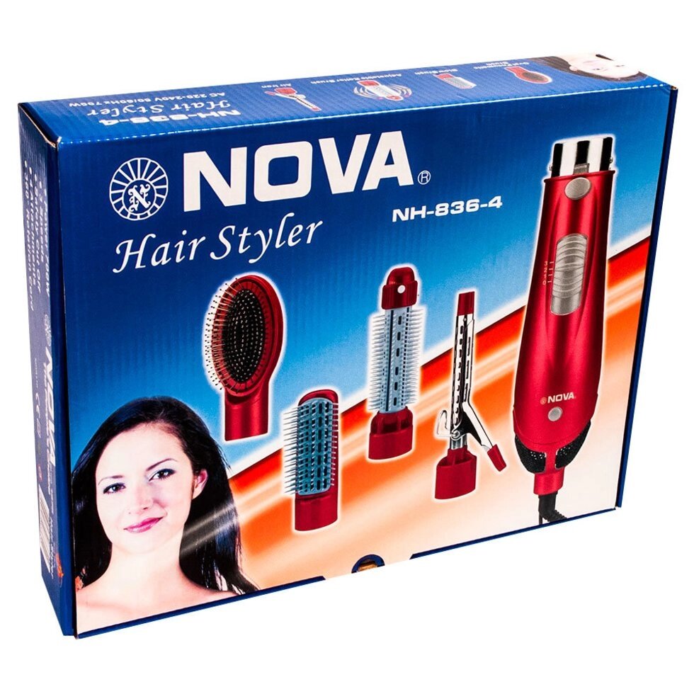 Фен-стайлер NOVA Hair Styler 4 в 1 NH-836-4 от компании Интернет-магазин Starshop. kz - фото 1