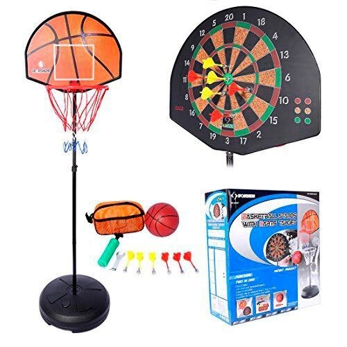 Игровой набор с баскетбольным кольцом-дартс  на стойке BASKETBALL STANDS WITH DARTS TARGET от компании Интернет-магазин Starshop. kz - фото 1