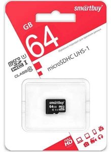 Карта памяти microSD SmartBuy SDCL10-00LE (64Gb Class 10 U1)