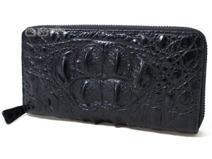 Клатч-портмоне мужской на молнии с эффектом мятой «турецкой» кожи 1809-208 (Черный)