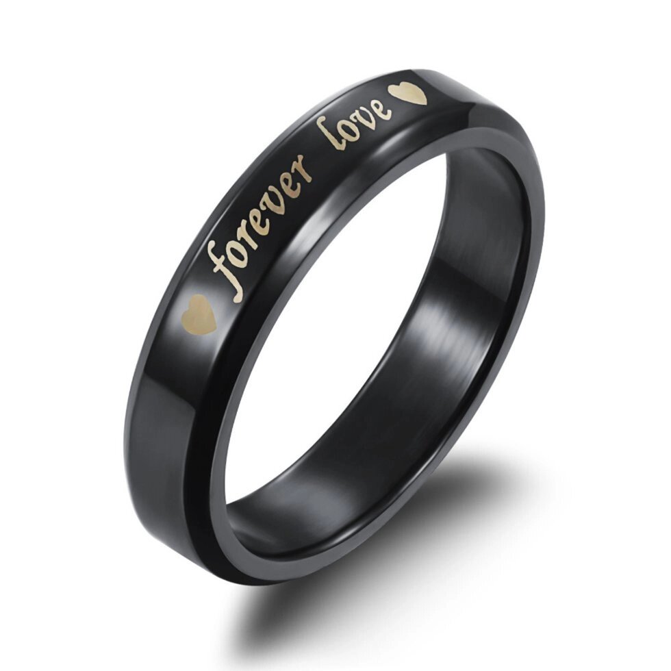 Кольцо для влюбленных «Forever love» Black Edition (10 (Ø19,5 мм)) от компании Интернет-магазин Starshop. kz - фото 1