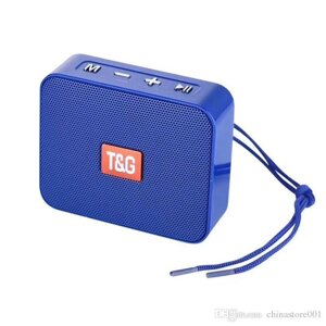 Колонка-гарнитура портативная bluetooth «hands free» T&G 166 с mp3-плеером (Синий)