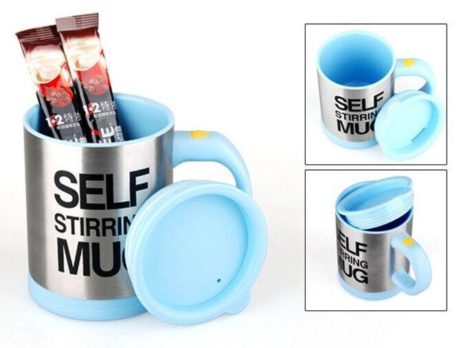 Кружка-мешалка автоматическая «Self Stirring Mug» с крышкой (Голубой) от компании Интернет-магазин Starshop. kz - фото 1