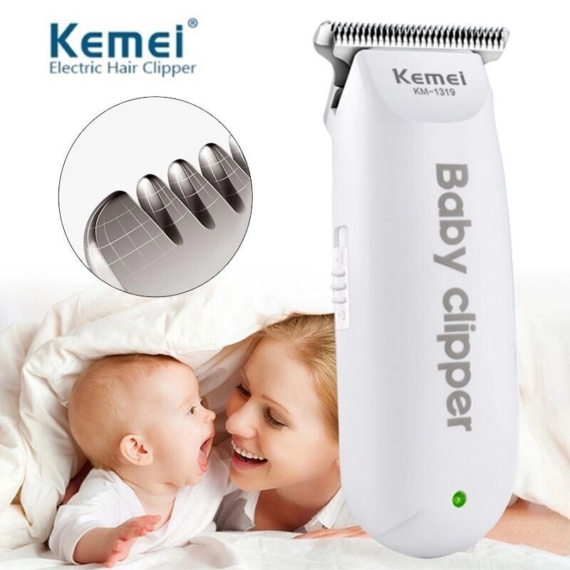 Машинка для стрижки младенцев и детей портативная беспроводная Kemei Baby Clipper с 3 насадками от компании Интернет-магазин Starshop. kz - фото 1