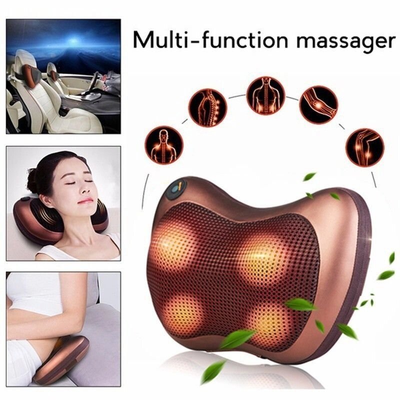 Массажер-подушка с нефритовыми роликами и подогревом CAR & HOME Massage Pillow от компании Интернет-магазин Starshop. kz - фото 1