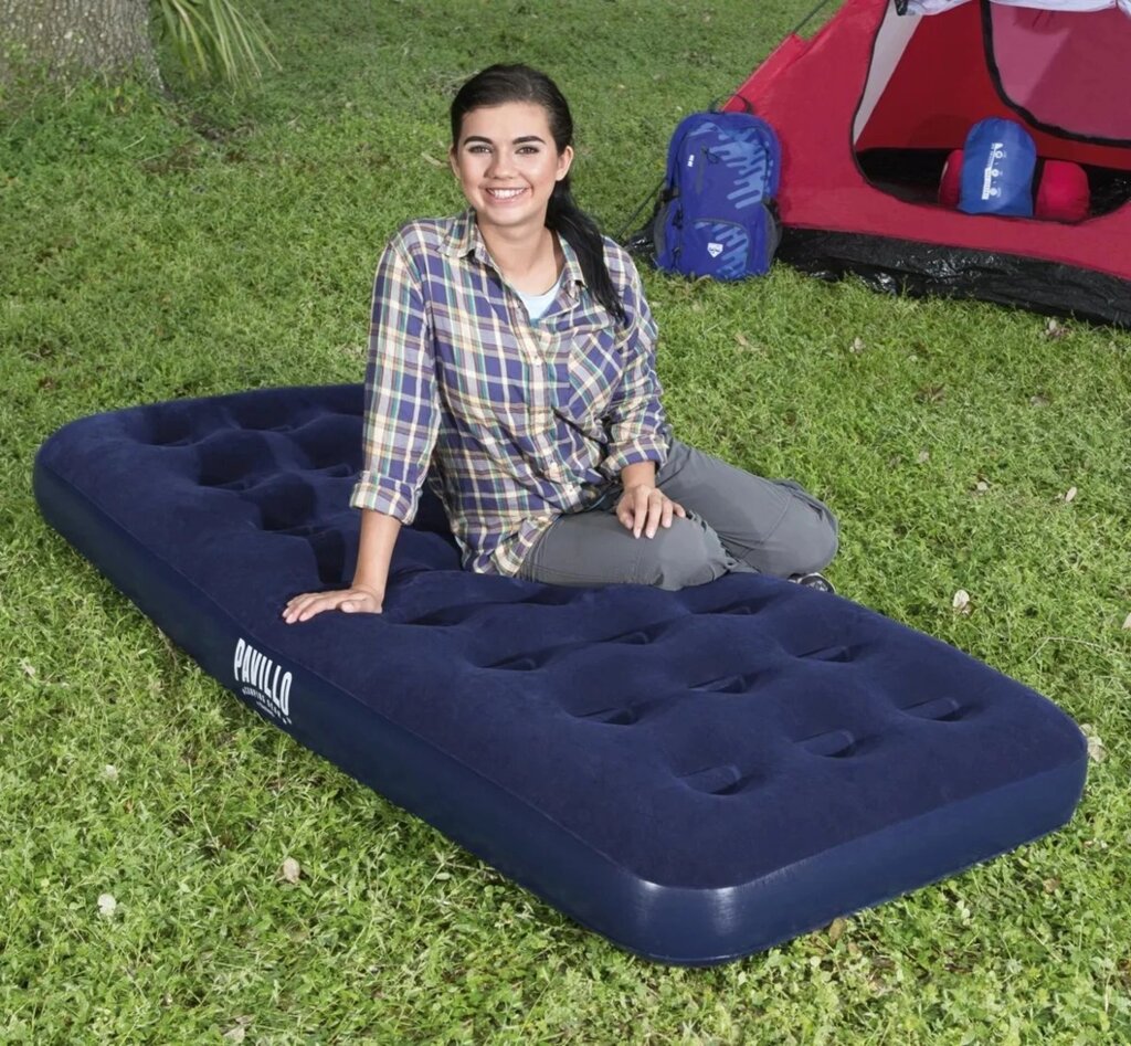 Матрас надувной для кемпинга Bestway PAVILLO Horizon Airbed с флоковым покрытием (67000, 76х185х22 см) от компании Интернет-магазин Starshop. kz - фото 1