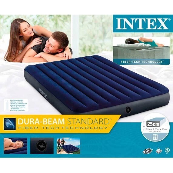 Матрас надувной INTEX Classic Downy Airbed (64759, 152х203х25 см) от компании Интернет-магазин Starshop. kz - фото 1