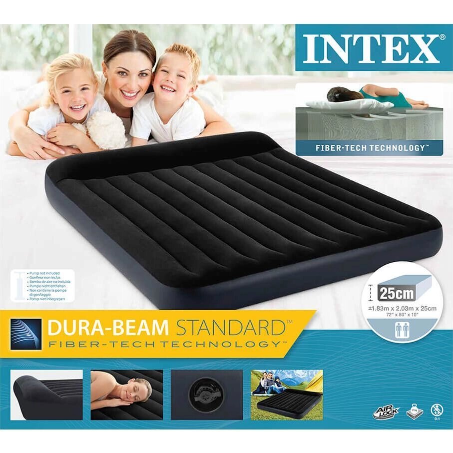 Матрас надувной с подголовником INTEX Pillow Rest Classic Airbed (64144, 183х203х25 см) от компании Интернет-магазин Starshop. kz - фото 1