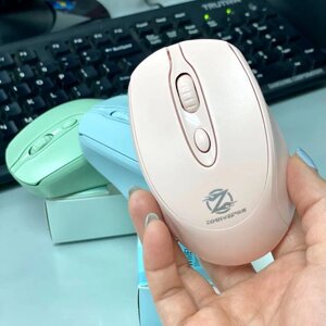 Мышь беспроводная для компьютера ZORNWEE Comfy {1600DPI, 4 кнопки, серия конфетных расцветок}Белый)