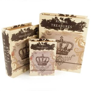 Набор деревянных шкатулок-книг «Фолиант»комплект из 3 шт. Сокровища короны)