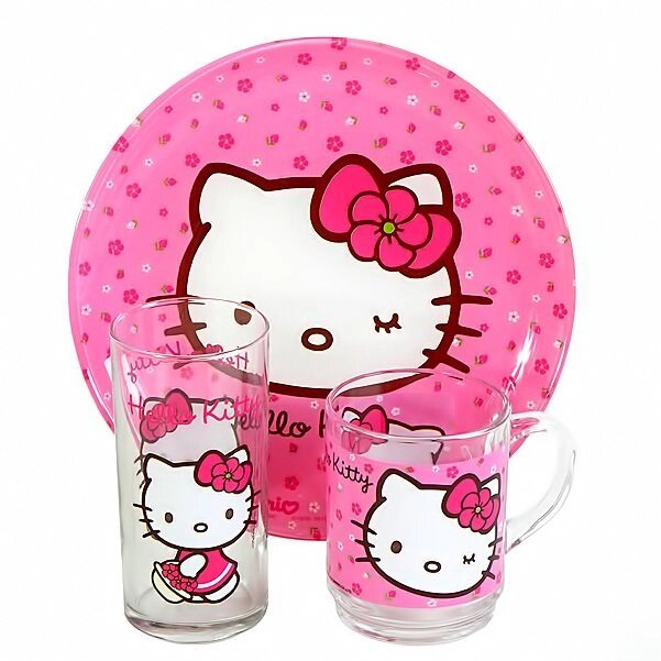 Набор детской посуды Luminarc Hello Kitty H5483 [3 предмета] от компании Интернет-магазин Starshop. kz - фото 1