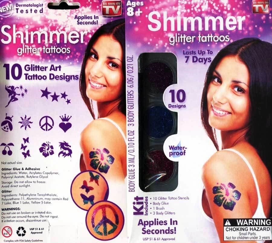 Набор для нанесения временных блестящих тату Shimmer Glitter Tattoos от компании Интернет-магазин Starshop. kz - фото 1