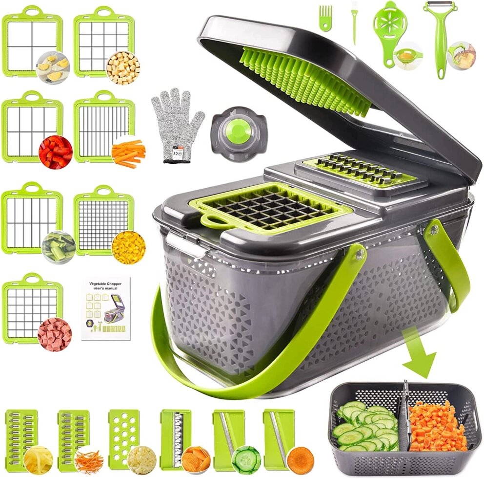 Набор для нарезки и шинковки овощей Veggie Chopper Slicer and Dicer {22 предмета} от компании Интернет-магазин Starshop. kz - фото 1