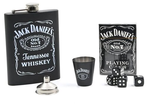 Набор подарочный для виски с фляжкой и стопками «Whiskey Brands»Jack Daniel's Game)