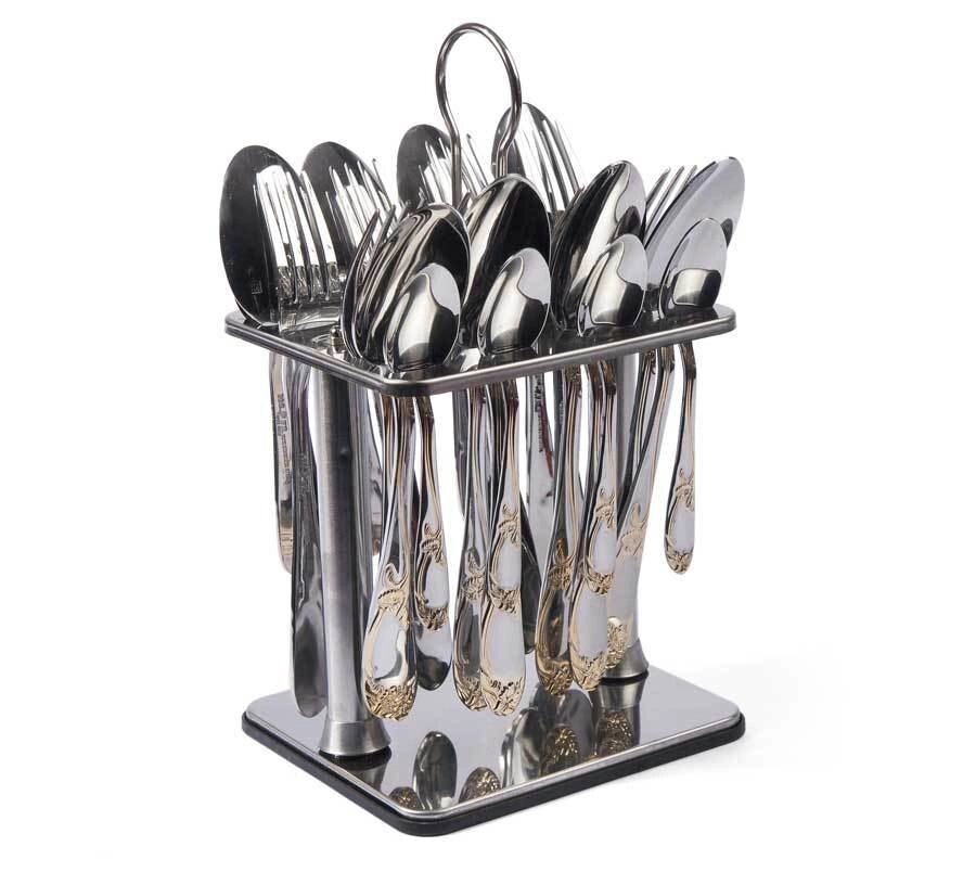 Набор столовых приборов на 8 персон на подставке MGFR Shell Cutlery Set {25 предметов} от компании Интернет-магазин Starshop. kz - фото 1