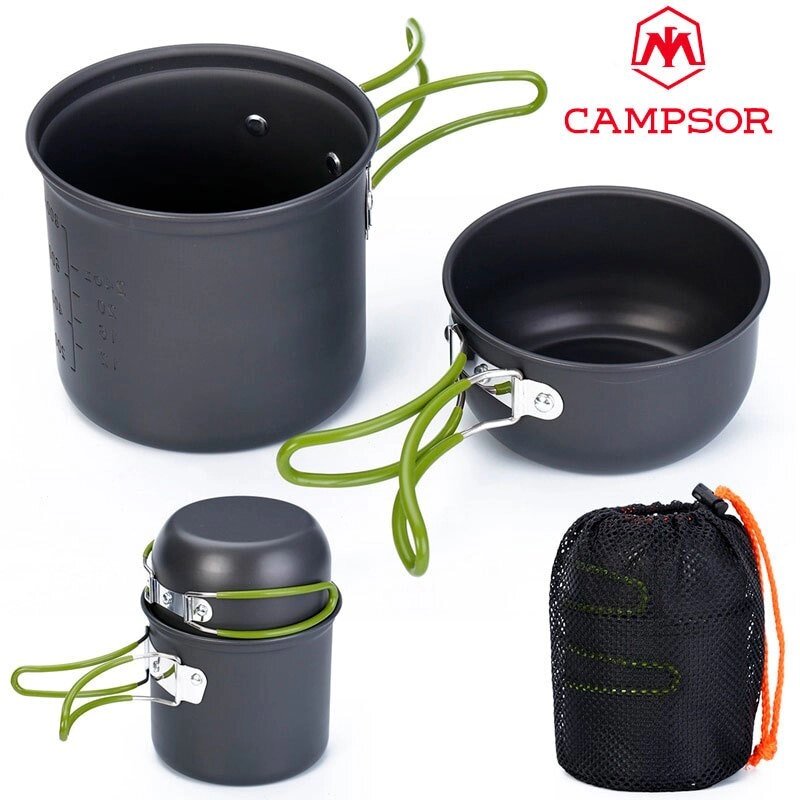 Набор туристической посуды CAMPSOR COOKING SET (4 предмета) от компании Интернет-магазин Starshop. kz - фото 1