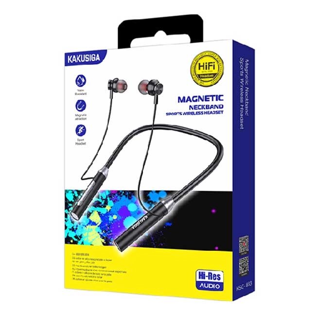 Наушники беспроводные магнитные для занятий спортом KAKUSIGA Magnetic Neckband от компании Интернет-магазин Starshop. kz - фото 1