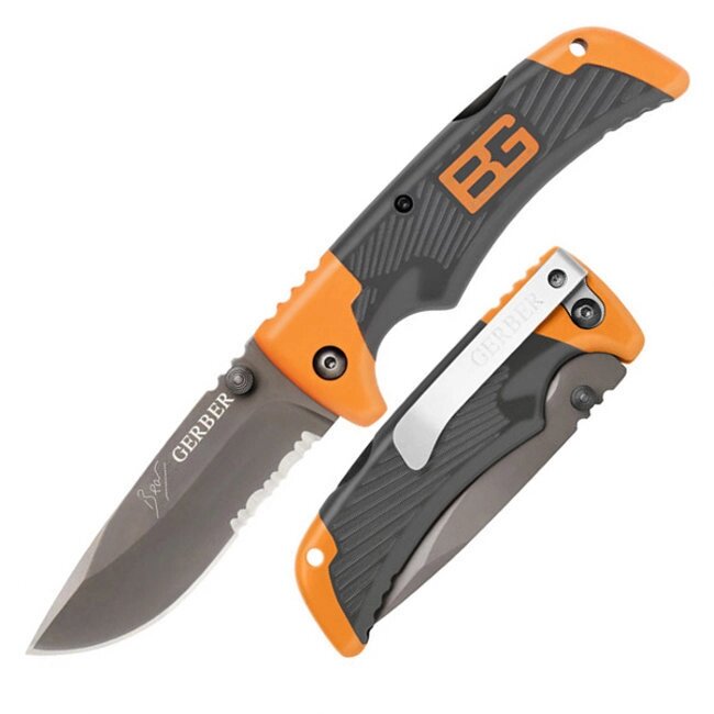 Нож складной Gerber Bear Grylls 114 Scout Compact (с серрейтором) от компании Интернет-магазин Starshop. kz - фото 1