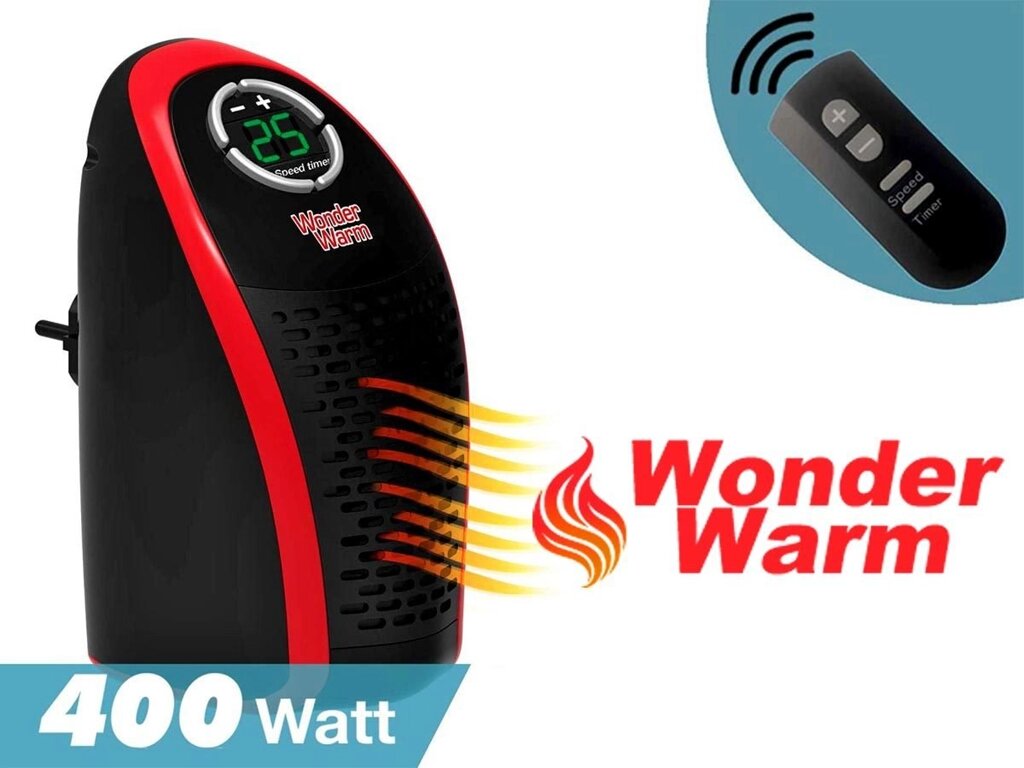 Обогреватель портативный с LCD-дисплеем и пультом д/у Wonder Warm от компании Интернет-магазин Starshop. kz - фото 1