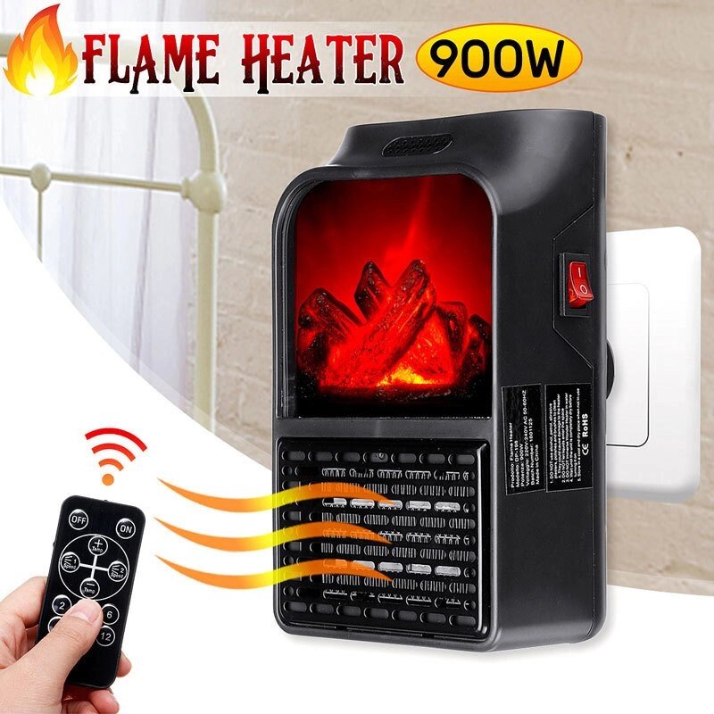 Обогреватель портативный с LCD-дисплеем, пультом д/у и имитацией камина Flame Heater JIEJIA от компании Интернет-магазин Starshop. kz - фото 1