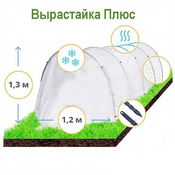 Парник-теплица «Вырастайка ПЛЮС» {высота 130 см} с укрывным материалом спанбонд (4 метра) от компании Интернет-магазин Starshop. kz - фото 1