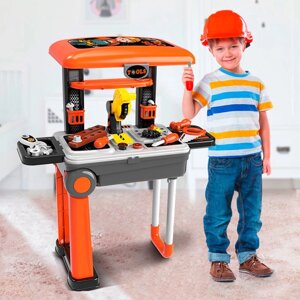 Игровой набор инструментов с чемоданом-верстаком 2 в 1 Deluxe Tool Set NO. 008-922