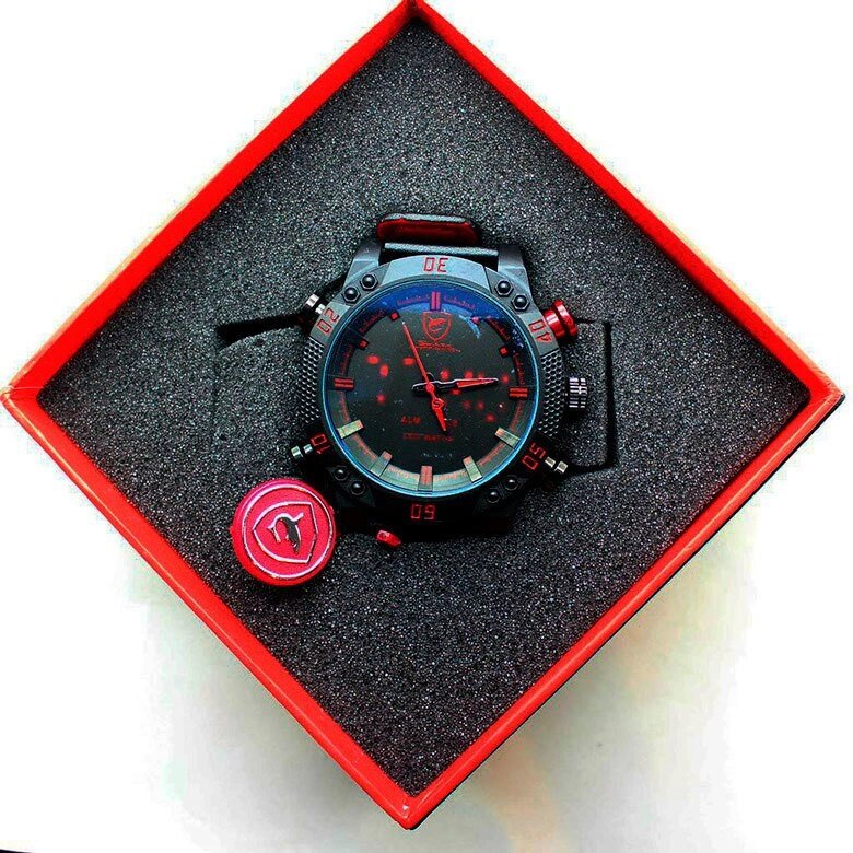 Часы наручные мужские спортивные Shark Sport Watch SH265 (Черный с синим) - наличие