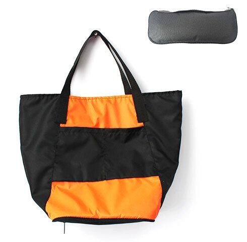 Сумка складная Magic Bag [25 л] с кармашками и чехлом (Оранжево-черная) - наличие
