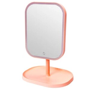 Зеркало с подсветкой для макияжа LED MIRROR (Розовый)