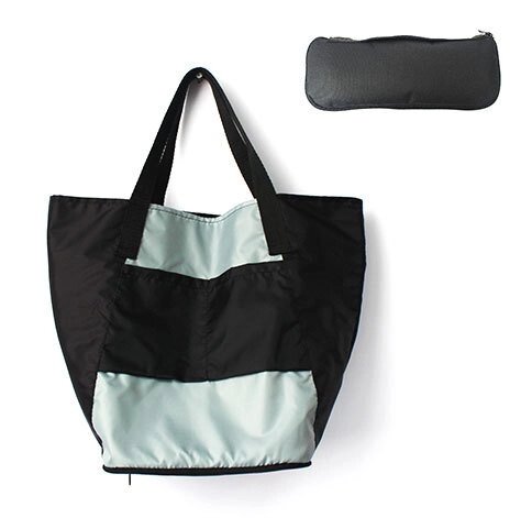 Сумка складная Magic Bag [25 л] с кармашками и чехлом (Серо-черная) - скидка