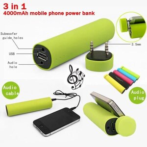 Аккумулятор для зарядки USB-устройств, колонка, подставка TUBE PowerBank [3-в-1]