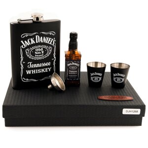 Набор подарочный для виски с фляжкой и стопками «Whiskey Brands» (Jack Daniel's Black)