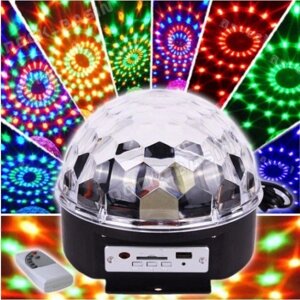 Диско-шар с МР3-плеером LED CRYSTAL MAGIC BALL LIGHT ver. 2 {USB, microSD, пульт ДУ}