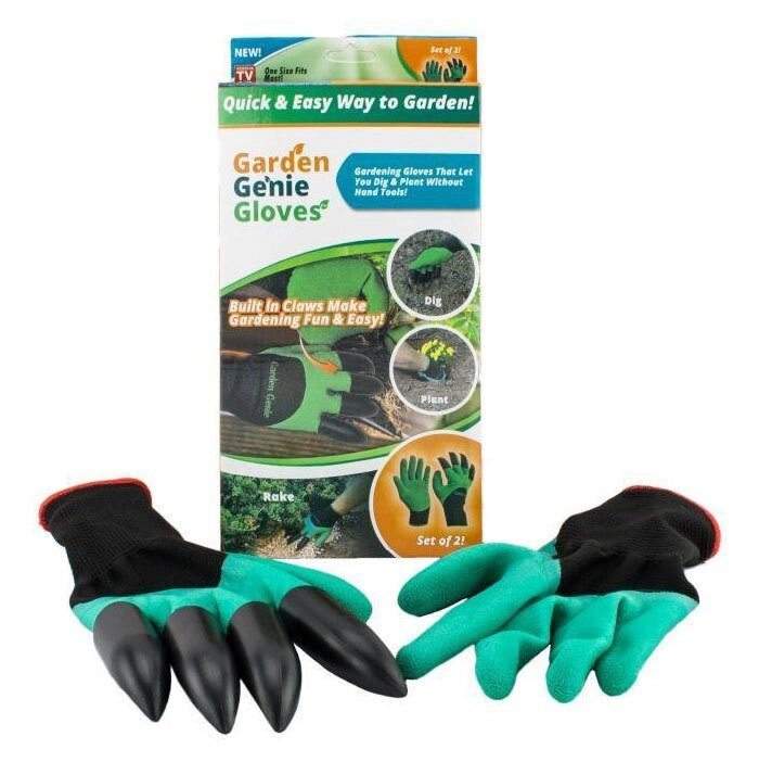 Перчатки садовые с когтями Garden Genie Gloves 4 в 1 - Казахстан