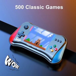 Портативная игровая консоль-геймпад WOW GameBox {500 встроенных игр, подключение к телевизору} (Красно-черная)