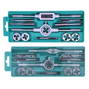 Набор метчиков и плашек для резьбы Tap and DIE SET (12 предметов)