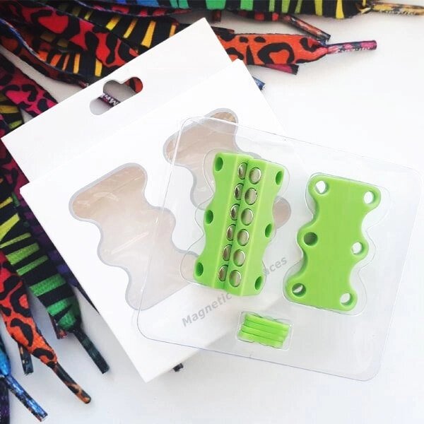 Умные магниты для шнурков Magnetic Shoelaces (Зеленый / Для детей) - преимущества