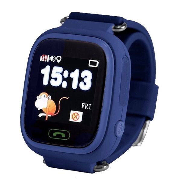 Умные часы детские с GPS Smart Baby Watch Q90 (Темно-синий) - фото